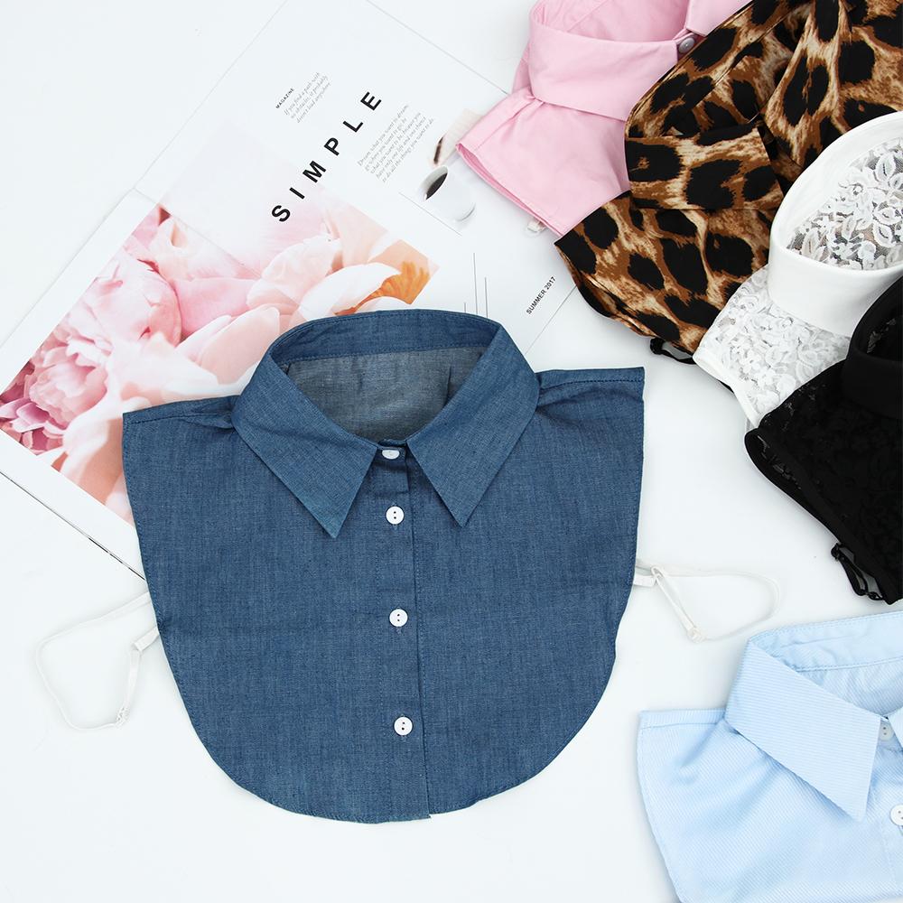 Lapel Leopard Grain Classic Cowboy Clothes Accessories Blouse False Collar Shirt Fake Collar Cotton