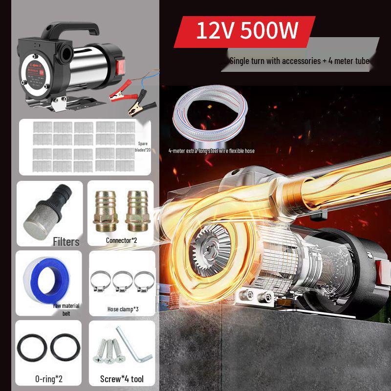 Electric Diesel Fuel & Kerosene Transfer Pump - 12V/24V/220V Self-Priming Oil Transfer Device