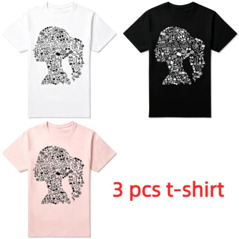 Fun Biochemical Science Item Girl Avatar Print Women's T-shirt Summer Men's and Women's Casual Tops Women's Short Sleeve T-shirt Oversize Clothing
