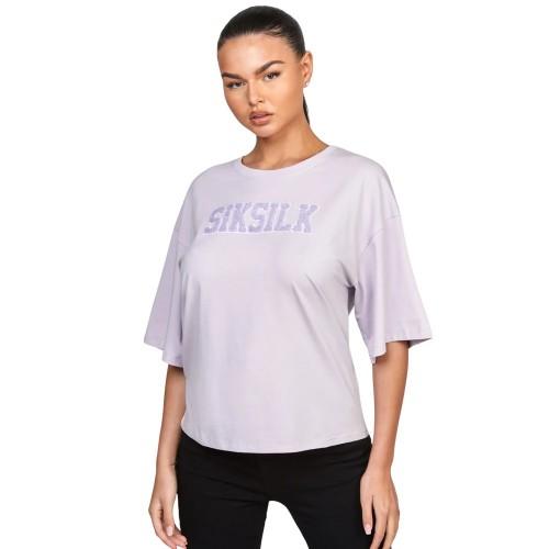 SikSilk Womens/Ladies Varsity Crop T-Shirt