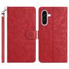For Samsung Galaxy A57 5G Case Flower Imprint Leather Flip Wallet Phone Cover with Wrist Strap