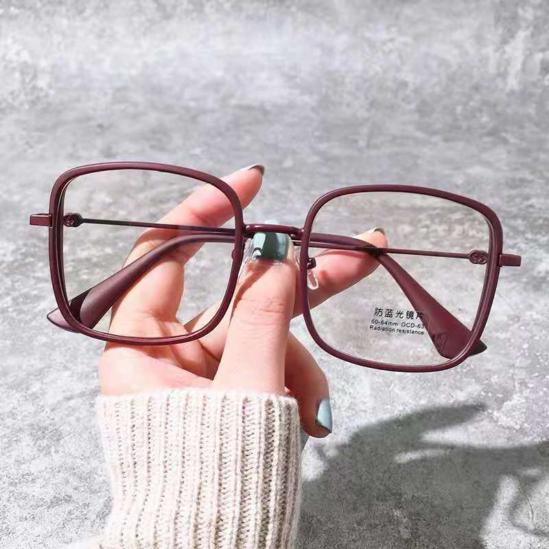 Square Blue Light Blocking Glasses Man and Women Pink Wine Black Square Frame Eyeglasses Fashion Vision Spectacles Oculos