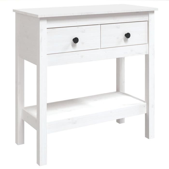 VidaXL Console Table White 75x35x75 Cm Solid Pine Wood 814620
