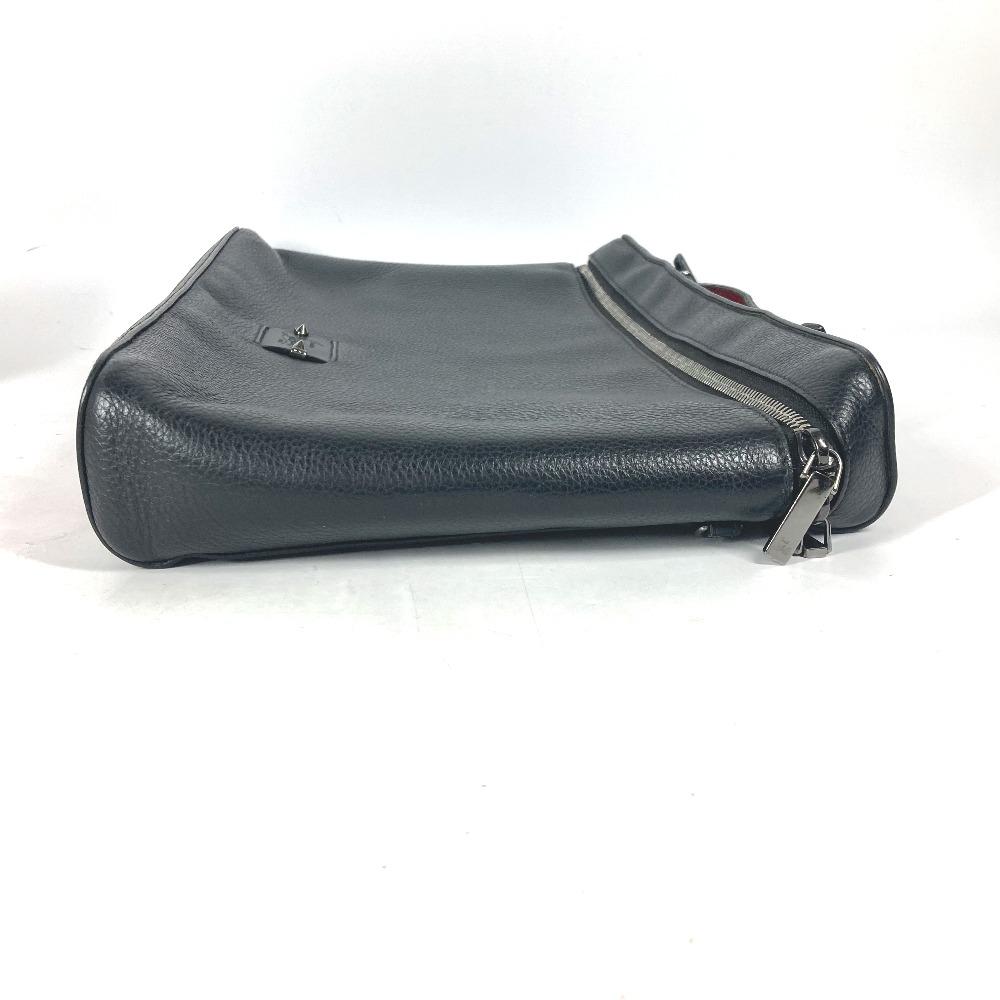 Christian Louboutin Logo Kibi Vanity bag Hand Bag Leather Black