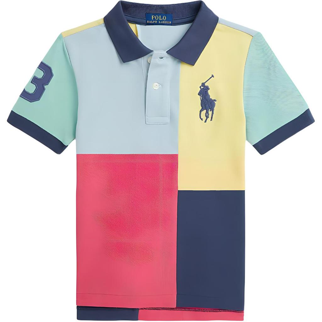 Polo Ralph Lauren Color Block Letter Logo Print Casual Short Sleeve T Shirt Kids Tops Multicolor 323934186-001