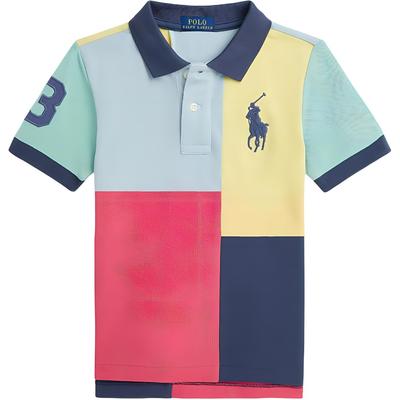 Polo Color Block Letter Logo Print Casual Short Sleeve T Shirt Kids Tops Multicolor 323934186-001