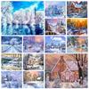 5D DIY алмазная живопись зимний снежный пейзаж горный хрусталь картина квадратный пейзаж Алмазная вышивка мозаика украшение дома подарки