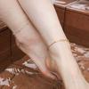 Modernlike 14k Gold-filled Silver Aid Snake Chain Double-strand Anklet