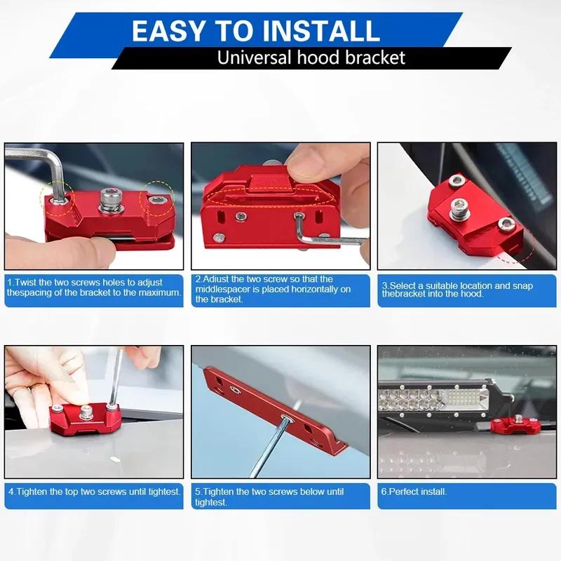 2Pcs Car Hood Spotlight Base Mount Brackets Ditch Led Light Pod Rear Tailgate Light Mounting Holder Light Work Bar Mount Clamp