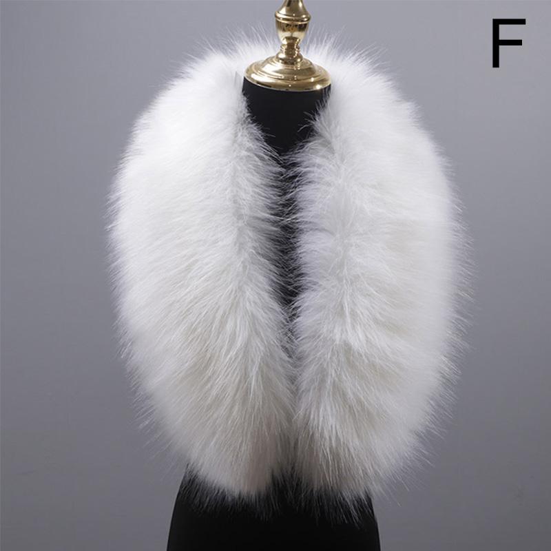 Winter Large Faux Fox Fur Collar Fake Fur Coat Scarves Luxury Women Men Jackets Hood Shawl Decor Female Neck Collar Wraps