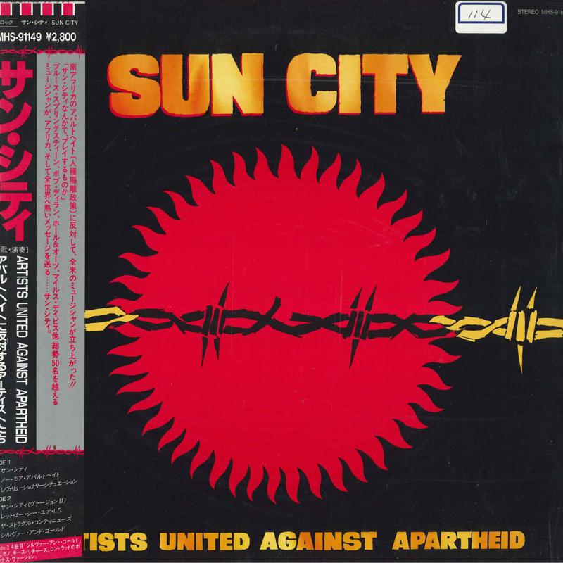 Виниловая пластинка ARTISTS UNITED AGAINST APARTHEID Sun City MHS91149 MANHATTAN 1985 Япония Obi Рок Б/у