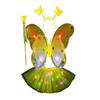 Костюм бабочки Yousheng Girls с крыльями, волшебной палочкой и повязкой на голову, светодиодная светящаяся юбка-трапеция из сетки с рисунком в виде торта, наряд для новогодней вечеринки и сценического шоу