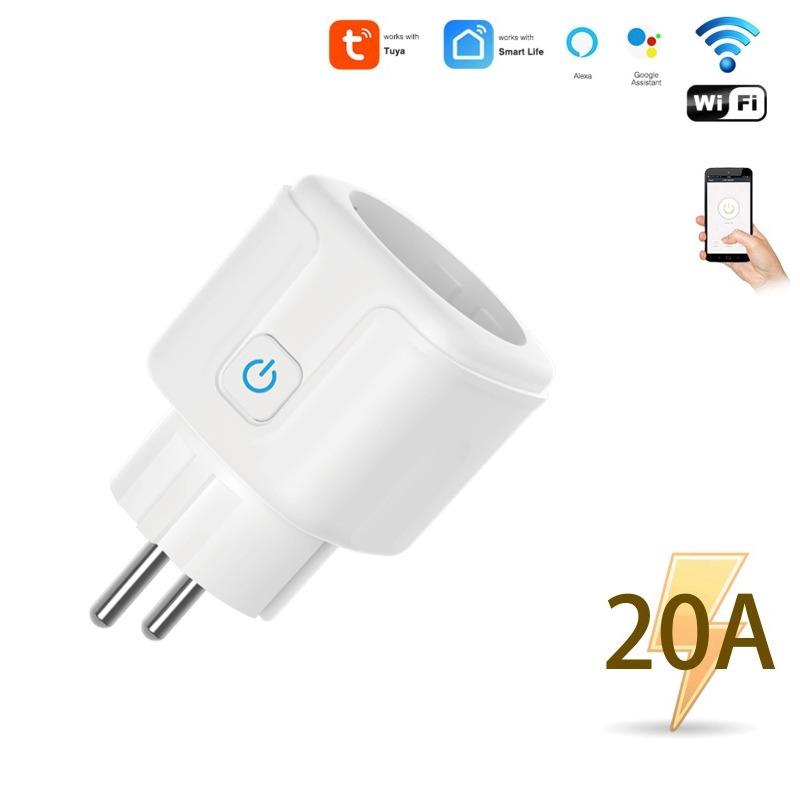 Умная WiFi розетка европейского стандарта – Совместима с Bluetooth, Alexa, Управляется через приложение с мониторингом энергопотребления.