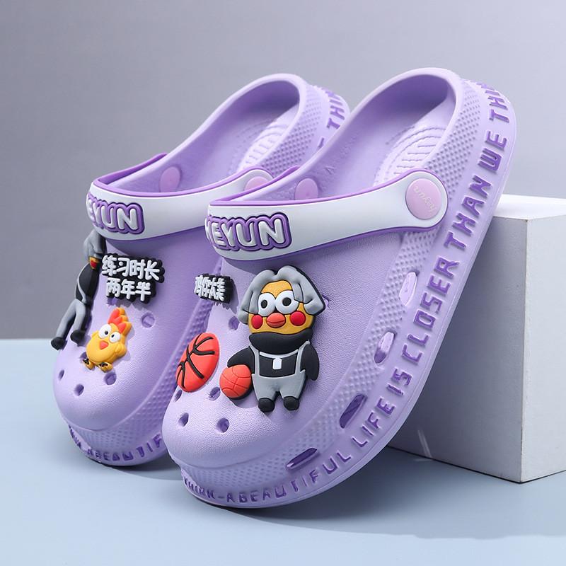Удобные Дышащие Летние Мультяшные Клоги для Девочек и Мальчиков для Игр в Помещении и на Открытом Воздухе