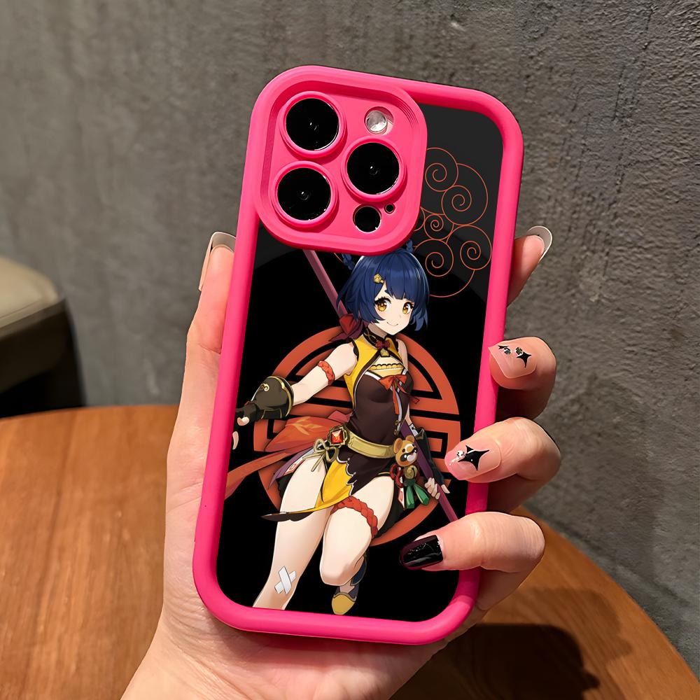 Game GI Xiangling Thicken TPU Mobile Phone Case for iPhone 17 16 15 14 13 12 11 Air Pro Max Plus Colorful Cover