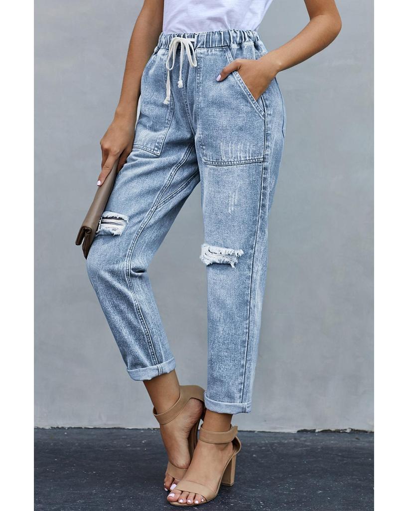 Azura Exchange Джинсовые джоггеры с потертыми карманами