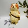 Cartoon Wood Carving Cat Ornament Handmade Hand Engraving Cat Decorations  Gift Giving