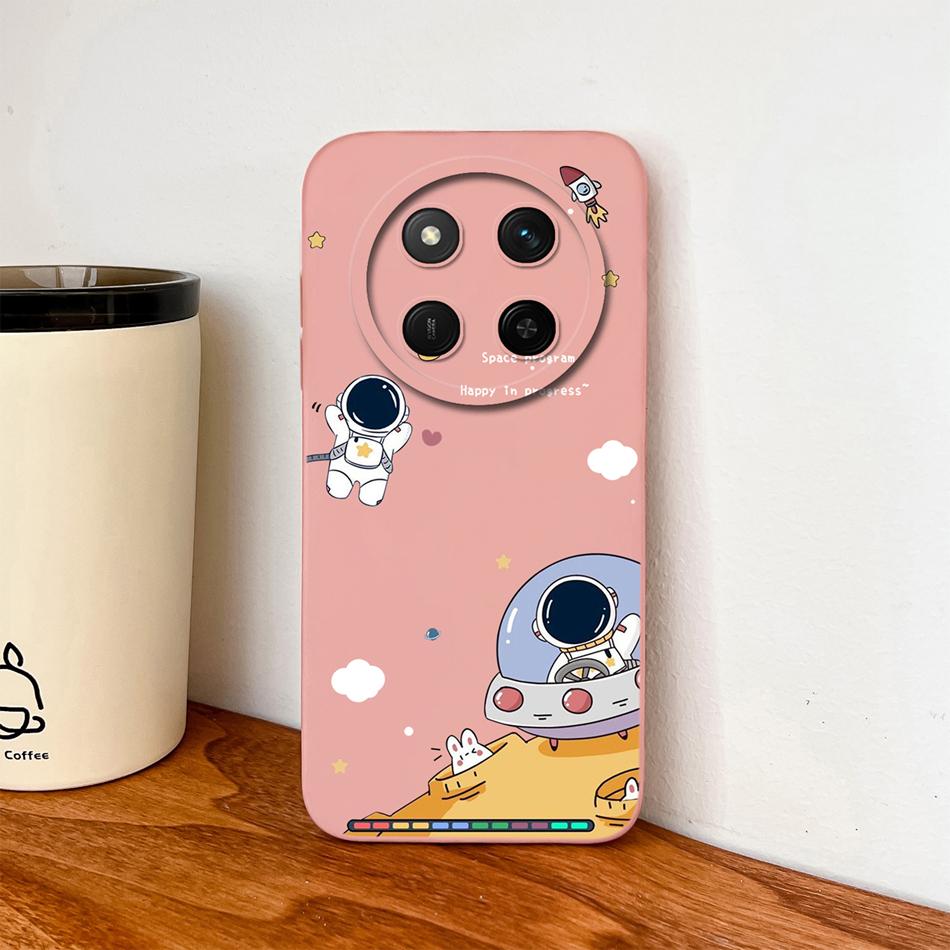 For Honor Magic 7 Lite Phone Case Cute Astronaut Full Coverage Anti Drop Lightweight High Quality Soft Liquid Silicone Bumper