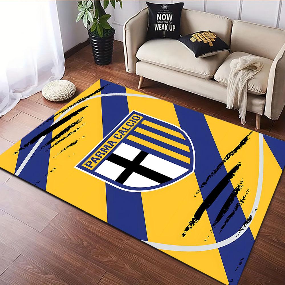 "Parma Calcio Logo with Yellow Stripes" Patterned carpet, suitable as a non slip play mat for the living room and bedroom sofa