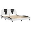 Viana  Bed Frame without Mattress White and Black 160 x 200 cm Faux Leather