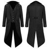Mens Gothic Jacket Steampunk Tailcoat Long Coat Halloween Medieval Costume Frock