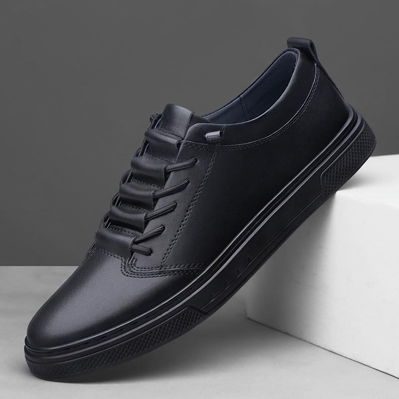 Fashion British Men's Trendy Shoes Breathable Soft Soled Men's Park Walking Shoes Versatile High-quality New Leather Casual Shoes