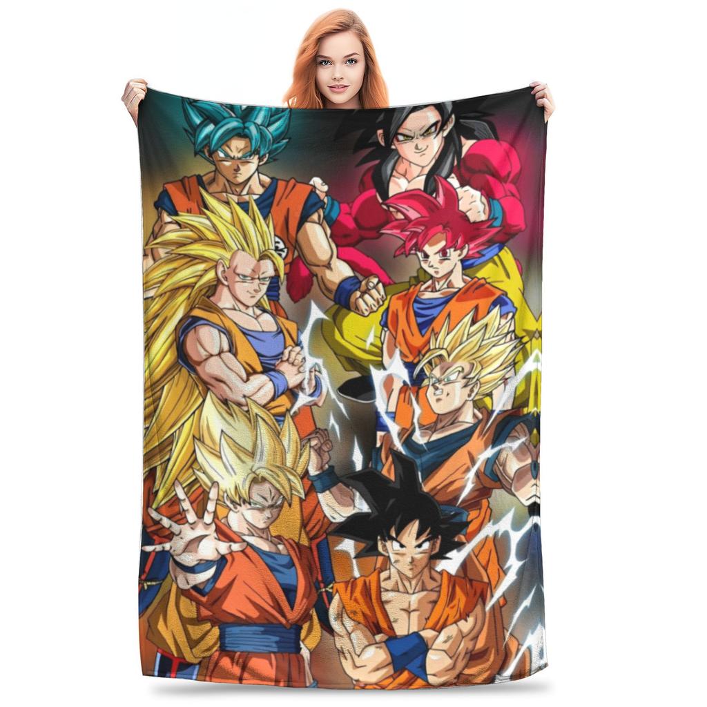 Dragon Ball Z фланелевые пледы японское мультяшное одеяло для постельного белья автомобильное супер теплое покрывало