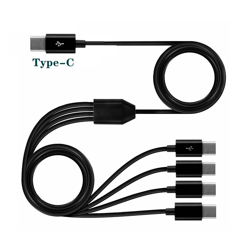 Type-C 1 Male to 2 3 4 6 Port Type C USB C to USB C Male Y Splitter Multiple Fast Charging Date Cable Cord For Smartphone Tablet