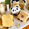 Cute Toast Bread Panda Plush Toy Keychain Cartoon Soft Stuffed Doll Pendant Car Key Ring Backpack Bag Decor Kid Gift
