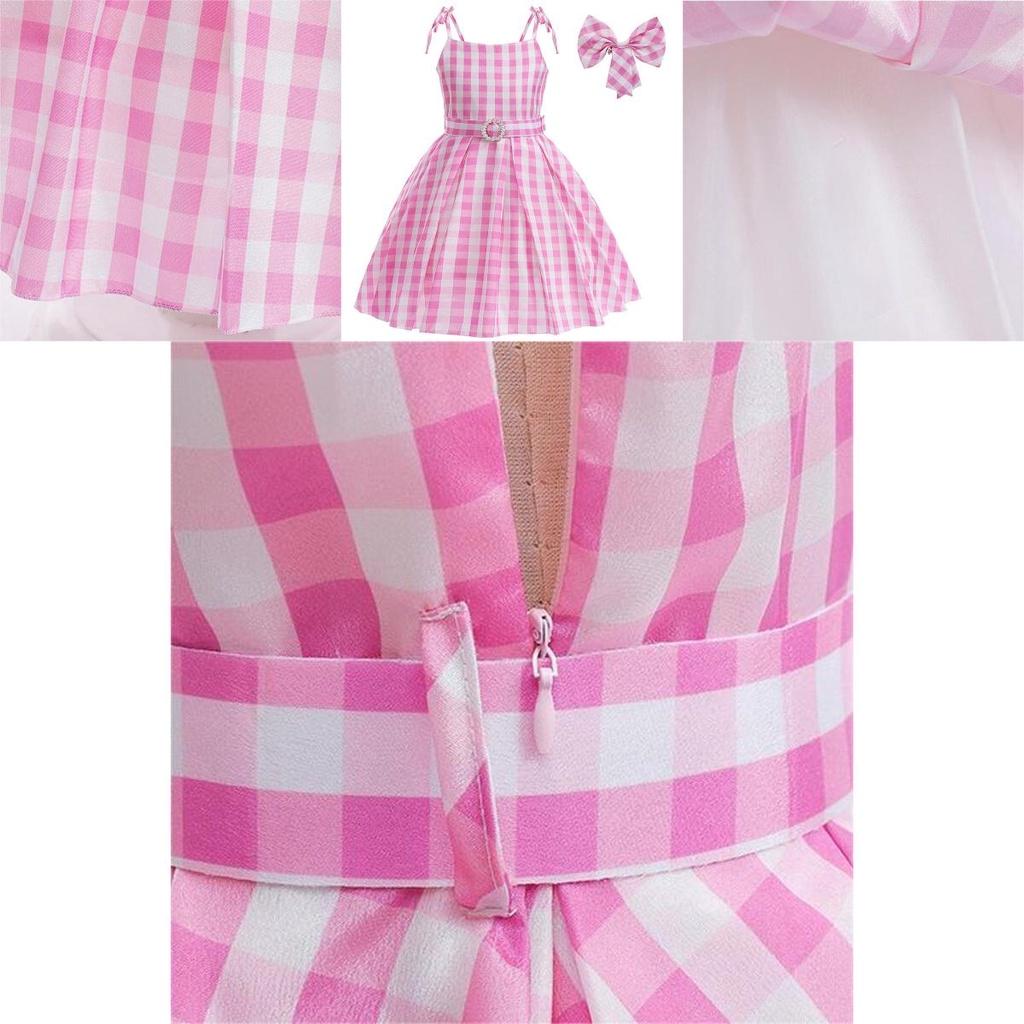 Charming Barbie Cosplay Princess Dress Perfect For Kids Polyester Pink Color Available In Multiple Sizes