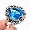 Швейцарский голубой топаз драгоценный камень ювелирное изделие из стерлингового серебра 925 пробы размер кольца 7.5 y6Q20