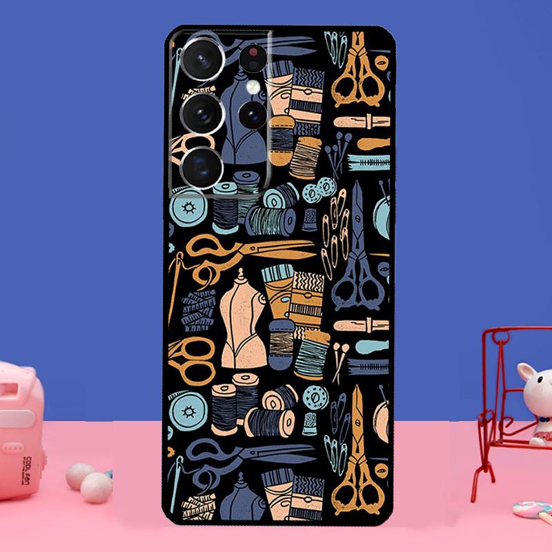 Чехол для телефона с швейными ножницами для Samsung Galaxy S21 Ultra S20 FE S8 S9 S10 S22 Plus Note 20 Ultra, полное покрытие