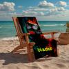 Custom Name Ultra-Soft Beach Towel with Dinosaur Theme,Ideal for Pool - Camping, Diving - Perfect Travel Essential, Vibrant Beach Towel.