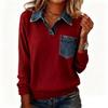 Women's Fashion Long-Sleeve Pullover Solid Color Top