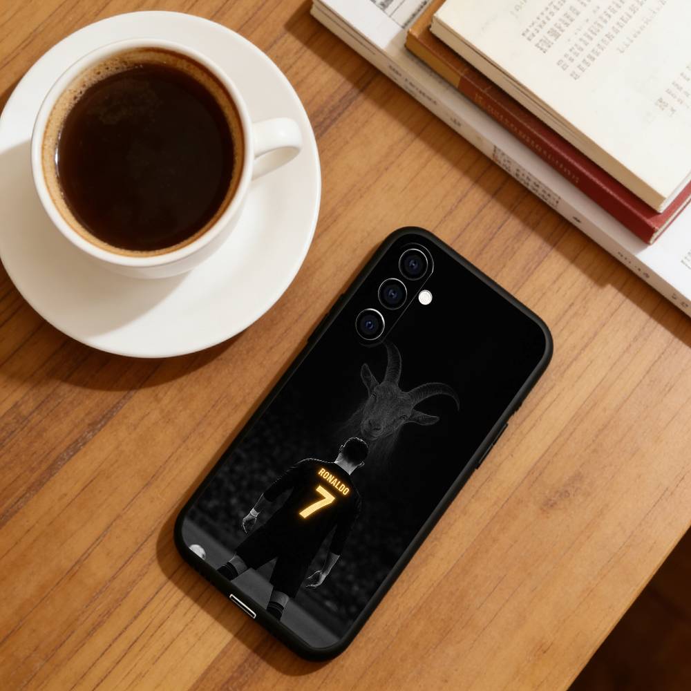 Футбольная звезда Криштиану Роналду Чехол для телефона Samsung Galaxy A73,A72,A71,A70,A53,A52,A51,Мягкий силиконовый Черный чехол