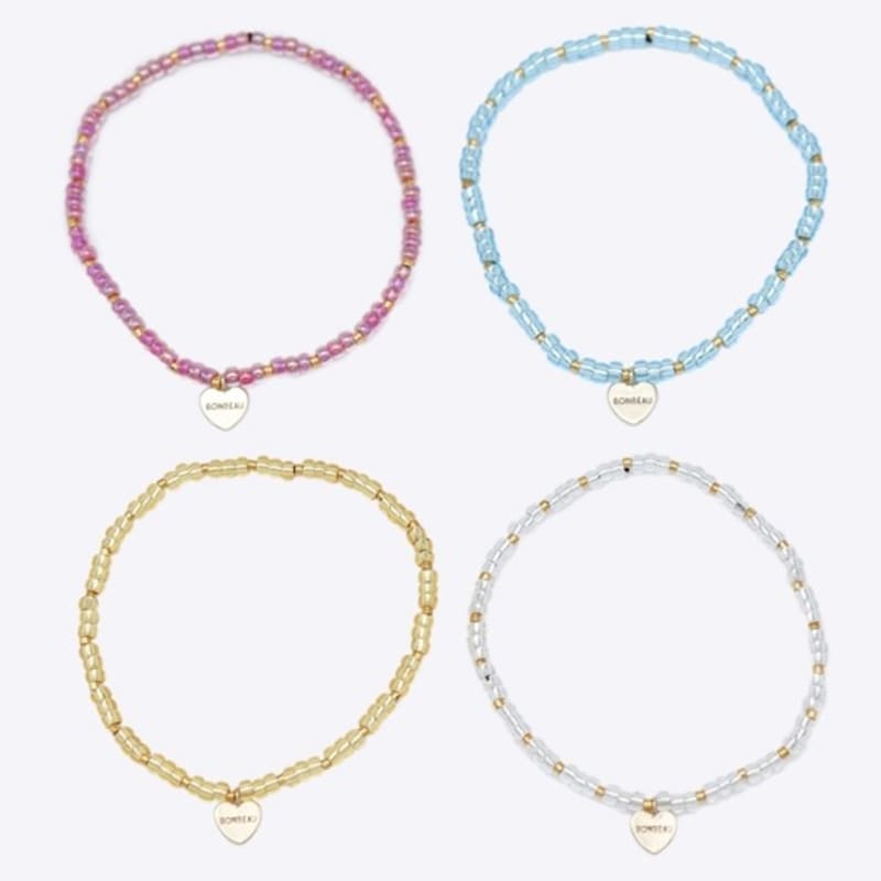 BONBEAU Ледяной цвет бусины простой Браслет Ледяной простой цвет многослойный браслет из бусин
