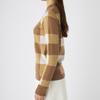 Marie Claire Women's Beige Mock Neck Checkered Golf Sweater (735751)