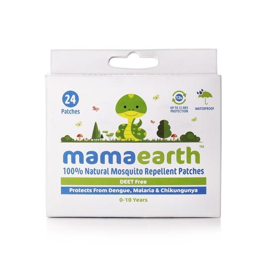 Mamaearth Натуральные пластыри от комаров для детей - 24 шт. | С добавлением цитронеллы, эвкалипта и масла перечной мяты | Защищает от лихорадки денге