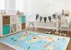 Tapis Enfant - MANI TEXTILE - Monde - Bleu - 80x150 cm - Antidérapant