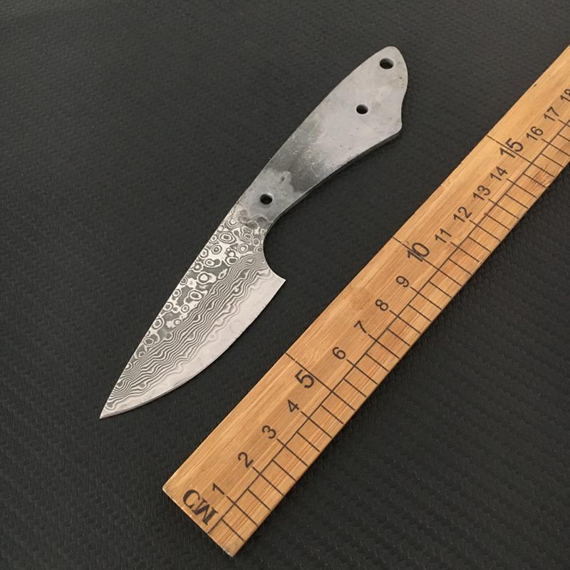 Дропшип DIY Полуфабрикат Лезвия Ножа 55-58HRC Высокая Твердость Дамасская Сталь Нож с Фиксированным Лезвием