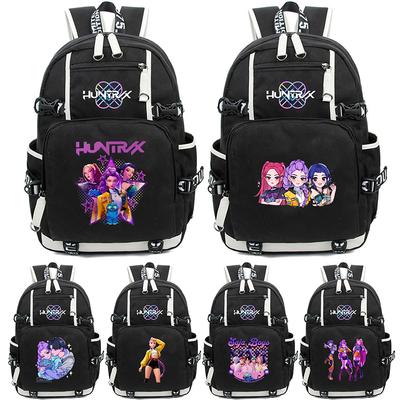 Мультяшный K-Pop Охотники на демонов Рюкзак Большая вместимость Сумка для книг Ноутбук Унисекс Студент Мальчик Девочка Школьная сумка Большая вместимость Дорожная сумка для улицы