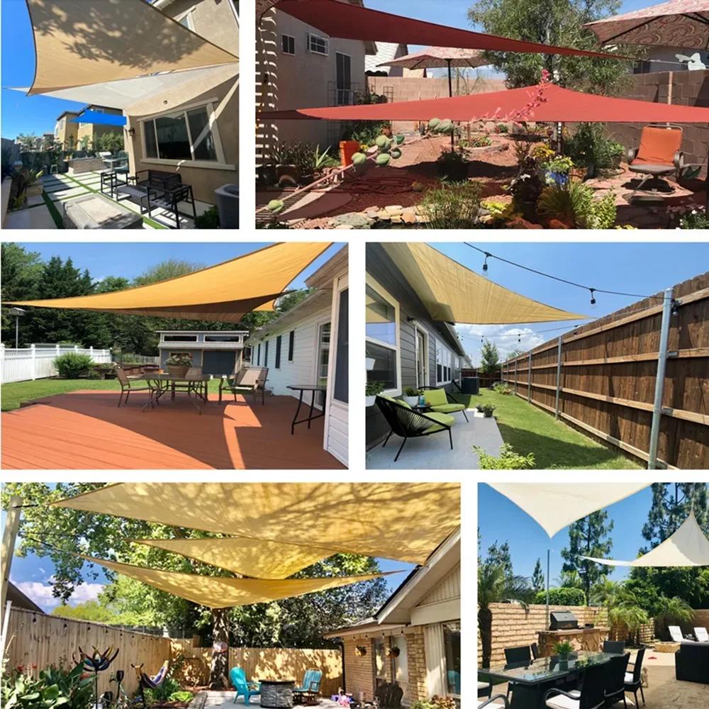 2Pack 5/3.6/3/2M Triangle Sun Shade Sail Waterproof UV Block Sun Shelter Awnings Canopy for Garden Yard Patio Sunscreen Sunsails