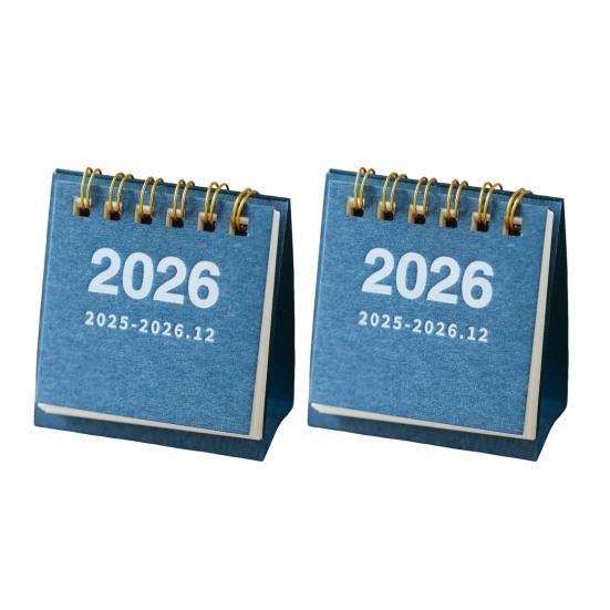2 шт. Мини настольный календарь Окт. 2025-дек.. 2026 14-месячный планер Настольный Маленький Настольный Перекидной Календарь на двойной спирали для дома и офиса