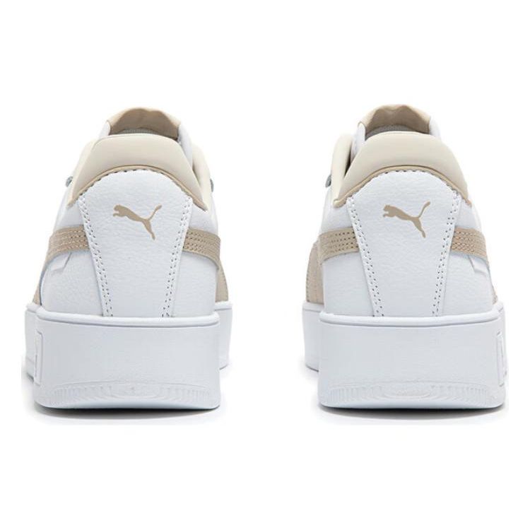 Puma Carina Кроссовки на толстой подошве Удобные Прочные Легкие Низкие Женские кроссовки Молочно-белые 389390-26