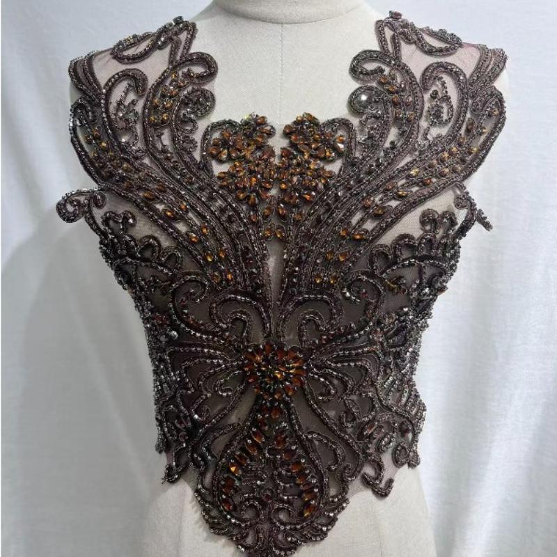 19 цветов Кристаллы ручной работы Бисер Кружево Пришивные Стразы Аппликации для Свадебных Костюмов Вечернего Платья Декор