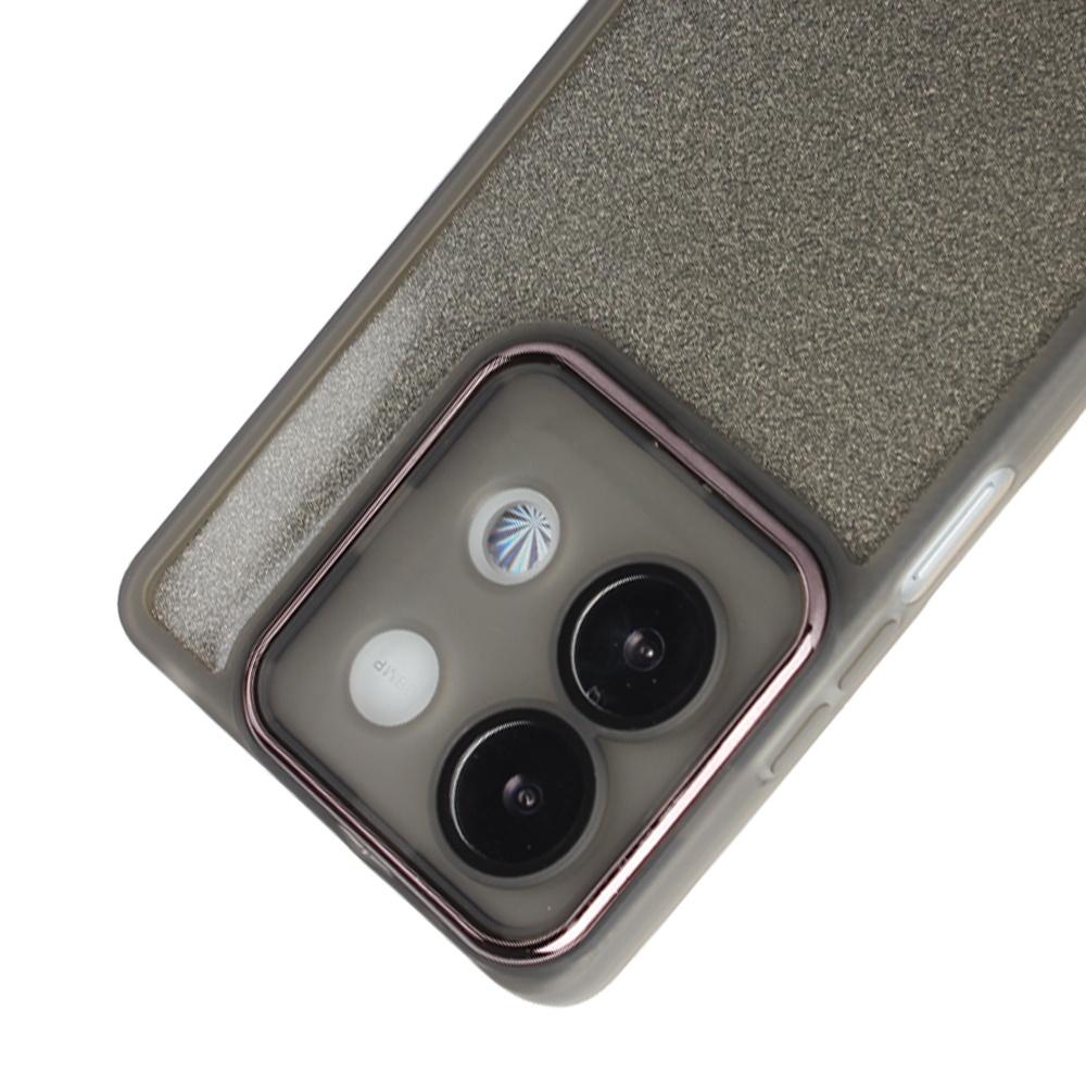 Case for Xiaomi Redmi Note 13 5G, Glittery Powder, Gray + 9H Tempered Glass