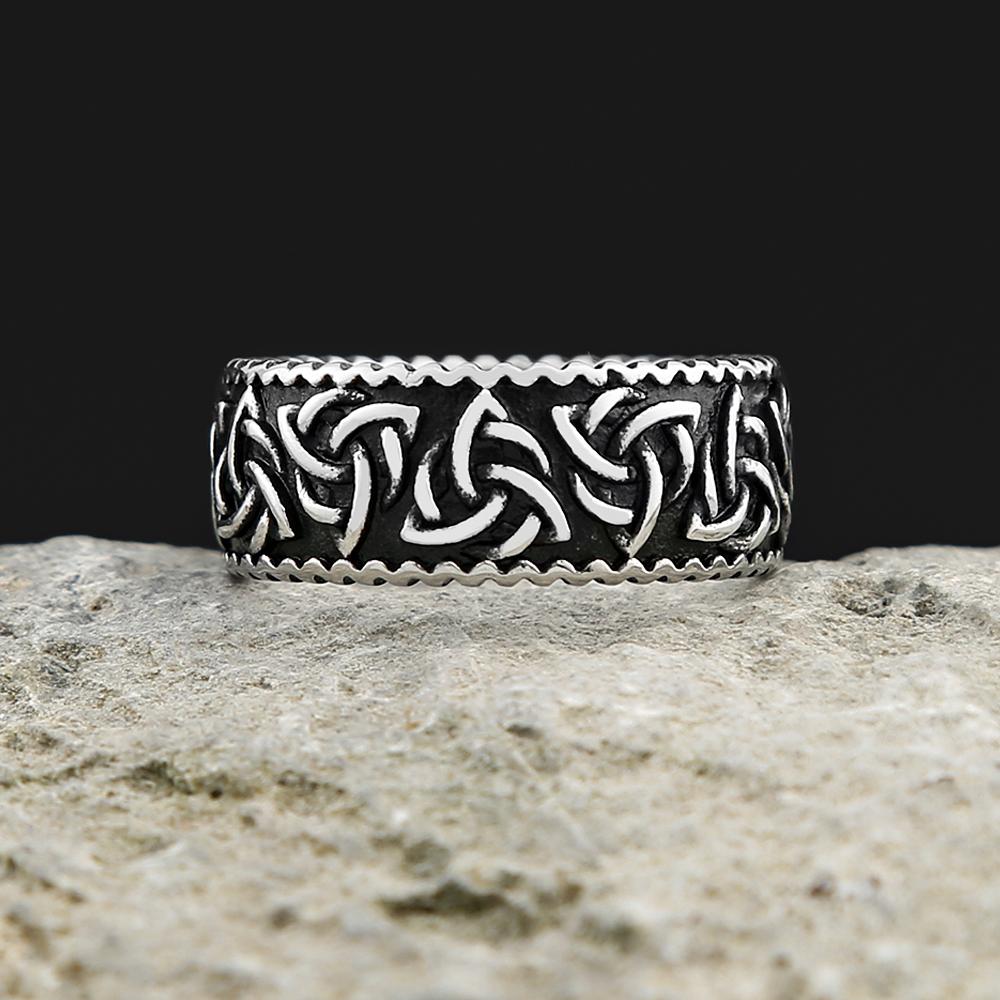 Винтажное скандинавское кельтское кольцо Триединства с узлом викингов для мужчин и женщин из нержавеющей стали, амулет Одина викингов, ювелирное украшение, подарок