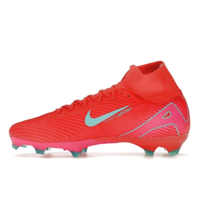 Nike Кроссовки унисекс Zoom Mercurial Superfly 10 Pro FG Mad Energy Pack Красный Уголь-Сияние Аврора-Зеленый HF9433-800