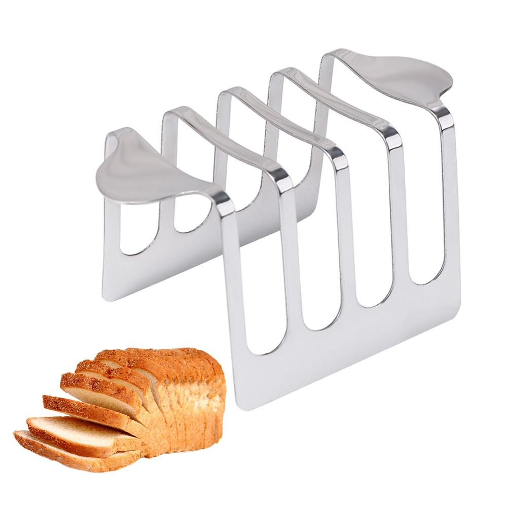 4 Slices Toast Holder Rust-proof Bread Stand Stainless Steel Toast Rack Restaurant