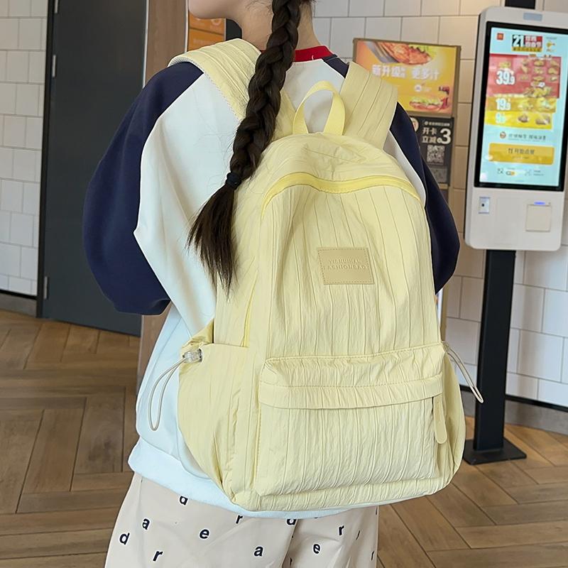 Однотонный школьный рюкзак для студента, женский рюкзак большой вместимости